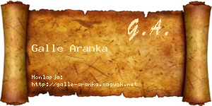 Galle Aranka névjegykártya